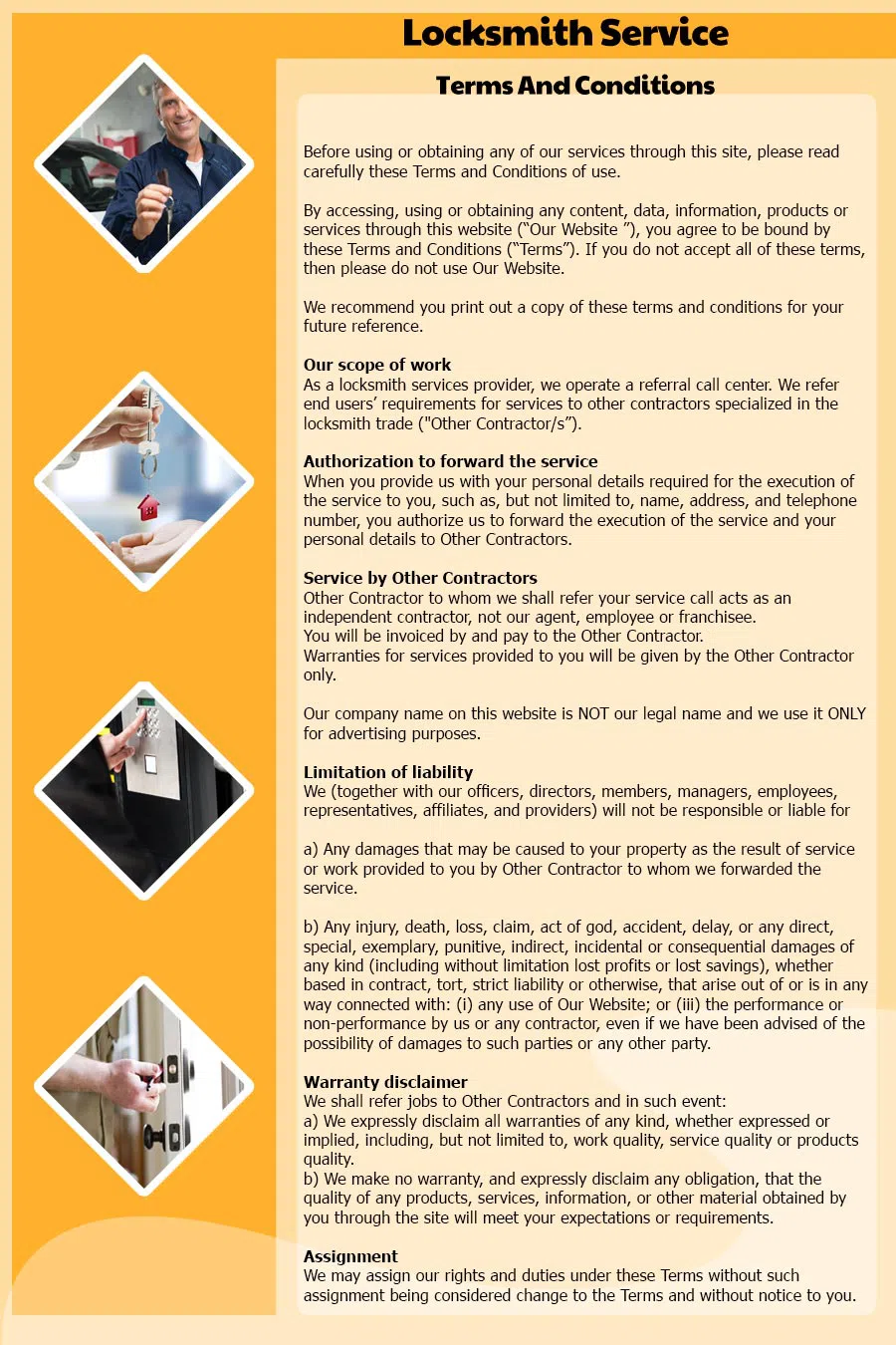 Franklin Locksmith Service, Franklin, MA 508-217-3145 - Terms